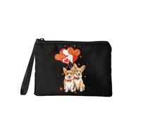 Jeiento Borsa per trucchi con cerniera, per donne e ragazze, piccola portamonete alla moda, da viaggio, lavoro, shopping, con clip per banconote, borsetta per San Valentino, regalo per fidanzata e