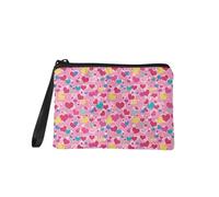 Jeiento Borsa per trucchi con cerniera, per donne e ragazze, piccola portamonete alla moda, da viaggio, lavoro, shopping, con clip per banconote, borsetta per San Valentino, regalo per fidanzata e