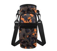 Jeiento Borsa portabottiglie per acqua arancione mimetica con tracolla e tasche borsa per bottiglia d'acqua per donne uomini bambini regali accessori da viaggio