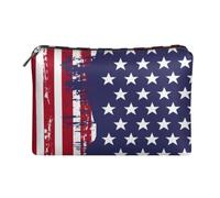 Jeiento Borse cosmetiche da viaggio in pelle Borsa cosmetica impermeabile con cerniera per donne ragazza chiusura a cerniera custodia da viaggio multifunzione, Piuma americana, Borsa da viaggio
