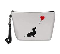 Jeiento Borse cosmetiche per le donne Viaggio Portatile Piccolo Trucco Sacchetto di Toilette Organizzatore PU Pelle, Bassotto-grigio, L