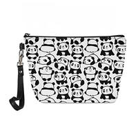 Jeiento Borse cosmetiche per le donne Viaggio Portatile Piccolo Trucco Sacchetto di Toilette Organizzatore PU Pelle, Panda, L