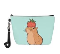 Jeiento Borse cosmetiche per le donne Viaggio Portatile Piccolo Trucco Sacchetto di Toilette Organizzatore PU Pelle, Adorabile Capibara, L