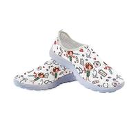 Jeiento Camminata leggera per scarpe da infermiera scarpe dentali da donna unisex formatori adulti escursionismo sneakers da corsa per uomo, antiscivolo/traspirante/slip-on, Infermiera bianca, 38 EU