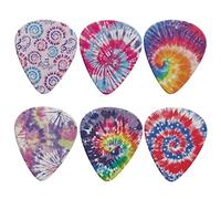 Jeiento Colorati plettri per chitarra tie dye per chitarra acustica, elettrica o basso, 0,96 mm, set completo di 6 plettri per chitarra, multi