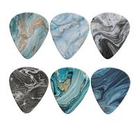 Jeiento Confezione da 6 plettri per chitarra con motivo marmo, regalo unico per chitarra acustica, basso e chitarra elettrica (0,96 mm)