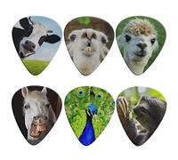 Jeiento Confezione da 6 plettri per chitarra elettrica, acustica e basso, simpatici disegni di animali