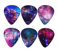 Jeiento, confezione da 6 plettri per chitarra, modello stellato, resistenti plettri per chitarra, chitarra elettrica, basso, ukulele, per amanti della musica, musicista, principianti
