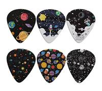 Jeiento Confezione da 6 Plettri per Chitarra per Bambini, Ragazzi e Ragazze - Galaxy Planet, Pesanti per Basso, Chitarre Acustiche ed Elettriche