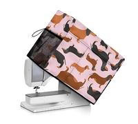 Jeiento Copertura antipolvere per macchina da cucire, copertura protettiva per macchina da cucire, con tasche essenziali e maniglia laterale, adatta a varie marche, Grazioso bassotto, Beauty Case