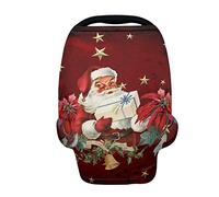 Jeiento Copertura per seggiolino auto per bambini con Babbo Natale, elastico, multiuso, copertura completa, colore: rosso