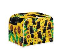Jeiento Copertura per tostapane con girasole giallo gatto nero 2 fette di copertura per tostapane copertura antipolvere The Pioneer Woman accessori da cucina