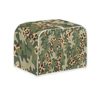 Jeiento Copertura verde mimetica per tostapane, stampa leopardata, per piccoli elettrodomestici da cucina, per la maggior parte dei tostapane standard, impermeabile, elegante borsa organizer per