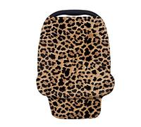 Jeiento Coprisedile per auto con motivo leopardato, sciarpa per ghepardo animale per mamme, seggiolone, carrozzina, copertura protettiva universale, in tessuto elasticizzato