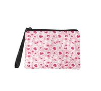 Jeiento Mini portafoglio portamonete per San Valentino, per donne e ragazze, borsa portaoggetti con motivo a cuore con cerniera, accessori per regali di San Valentino, Cuore rosa acceso, S,