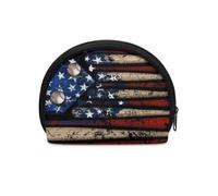 Jeiento Mini portamonete impermeabile con cerniera, pochette morbida e piccola borsa per il trucco, regalo squisito per donne e ragazze, Bandiera americana., Portamonete