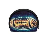 Jeiento Mini portamonete impermeabile con cerniera, pochette morbida e piccola borsa per il trucco, regalo squisito per donne e ragazze, Fuoco Rugby, Portamonete