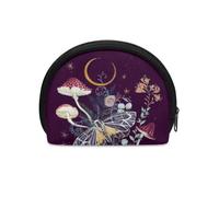 Jeiento Mini portamonete impermeabile con cerniera, pochette morbida e piccola borsa per il trucco, regalo squisito per donne e ragazze, Falena Funghi Camo Caccia, Portamonete