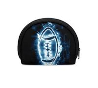 Jeiento Mini portamonete impermeabile con cerniera, pochette morbida e piccola borsa per il trucco, regalo squisito per donne e ragazze, Fulmine Rugby, Portamonete