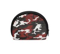 Jeiento Mini portamonete impermeabile con cerniera, pochette morbida e piccola borsa per il trucco, regalo squisito per donne e ragazze, Camo rosso scuro, Portamonete