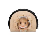 Jeiento Mini portamonete per donne e bambini, portamonete, universale, piccolo, morbido sacchetto con cerniera, perfetto per il tuo stile, Criceto in Cartone, Portamonete