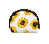 Jeiento Mini portamonete per donne e bambini, portamonete, universale, piccolo, morbido sacchetto con cerniera, perfetto per il tuo stile, Girasole giallo floreale., Portamonete