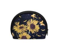 Jeiento Mini portamonete per donne e bambini, portamonete, universale, piccolo, morbido sacchetto con cerniera, perfetto per il tuo stile, Farfalla Girasole Giallo, Portamonete