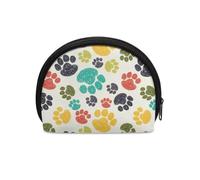 Jeiento Mini portamonete per donne e bambini, portamonete, universale, piccolo, morbido sacchetto con cerniera, perfetto per il tuo stile, Stampa di zampe di cane a colori, Portamonete