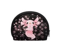 Jeiento Mini portamonete per donne e bambini, portamonete, universale, piccolo, morbido sacchetto con cerniera, perfetto per il tuo stile, Simpatico Axolotl Rosa Cherry Blossom, Portamonete