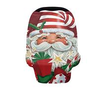 Jeiento Natale Babbo Natale seggiolino auto copertura infermieristica per neonati neonato carrello passeggino sedia alta, elastico protezione completa morbido poliestere-rosso