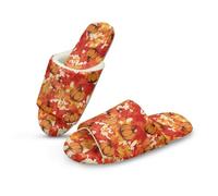 Jeiento Pantofole aperte per uomo e donna, scarpe natalizie per Halloween, comode, senza lacci, per la casa, per gli ospiti, Ciao autunno zucca arancione, 38/39 EU