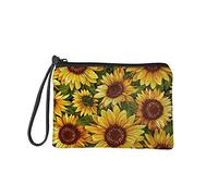 Jeiento - Piccola borsa da trucco per le donne, piccola borsa da viaggio per trucchi, borsa da viaggio e accessori da viaggio, Girasole giallo. (Giallo) - coin purses-27