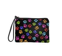 Jeiento Piccola portamonete portamonete portamonete portafogli per donne e ragazze, da viaggio, shopping, fermasoldi, borsa con cerniera, pochette regalo di compleanno, Zampe colorate., S, Portamonete