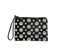 Jeiento Piccola portamonete portamonete portamonete portafogli per donne e ragazze, da viaggio, shopping, fermasoldi, borsa con cerniera, pochette regalo di compleanno, Fiore di margherita., S,
