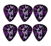 Jeiento, plettri per chitarra classica triangolari, con farfalla viola, 0,96 mm, per basso, chitarra acustica, plettro per chitarra elettrica