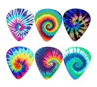 Jeiento, plettri per chitarra colorata in stile candeggio, per basso, chitarra elettrica, acustica, ukulele, per musicista principiante, per donne e uomini, set completo di 6 pezzi per chitarra