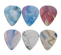 Jeiento, plettri per chitarra con stampa colorata astratta, confezione da 6 plettri triangolari classici da 0,96 mm per chitarre acustiche, elettriche e bassi