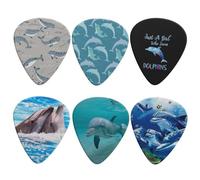 Jeiento, plettri per chitarra elettrica a motivo delfino, per chitarra acustica o basso, 0,96 mm, confezione da 6