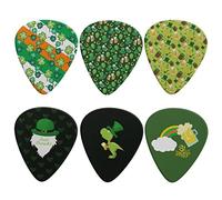 Jeiento Plettro per chitarra per il giorno di San Patrizio, confezione da 6 plettri per chitarra classica triangolare pesante per basso, chitarre acustiche per chitarrista