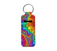 Jeiento Porta balsamo per labbra con piume colorate, con clip, per rossetto, lucidalabbra, con gancio, multicolore