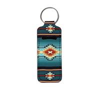 Jeiento Porta balsamo per labbra in stile tribale azteco, con clip, per rossetto, lucidalabbra, con gancio