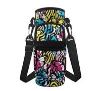 Jeiento Portabottiglie a forma di farfalla colorata, in acciaio inox e plastica, per uomo/donna, per camminare, escursionismo, campeggio, palestra