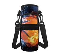 Jeiento Portabottiglie con cinghia, per acqua e pallacanestro, isolato, in acciaio inox e plastica, per corsa, camminata, jogging