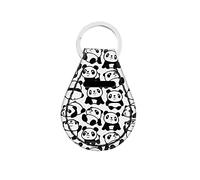 Jeiento Portachiavi auto con anelli per donne ragazze portachiavi in neoprene durevole, Panda, S