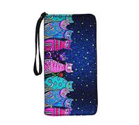 Jeiento Portafoglio da polso di grande capacità per donna borsa da donna in pelle multi organizer per carte con cerniera, Gatti colorati., L, Casual