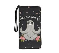 Jeiento Portafoglio da polso di grande capacità per le donne donna borsa in pelle Multi Card Organizer Zip intorno, Bradipo, large, Casual