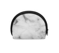 Jeiento Portamonete resistente per donne e uomini, mini borsa per il trucco con cerniera, borsa impermeabile con clip per denaro causale, borsa da trasporto per ragazze, Marmo Grigio Bianco,