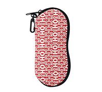 Jeiento Portaocchiali, Porta Occhiali da Sole, Custodia Morbida in Neoprene per Donne e Uomini con Gancio Zippr, Natale Ho Ho Ho, Taglia Unica