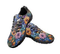 Jeiento Scarpe da ginnastica da donna, con lacci, comode, in rete, per sport, tennis, infermiere, lavoro, Astratto Hippie Fiore, 41 EU