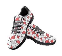 Jeiento Scarpe da ginnastica da donna, con lacci, comode, in rete, sportive, da corsa, da lavoro, Cappello di Natale., 43 EU